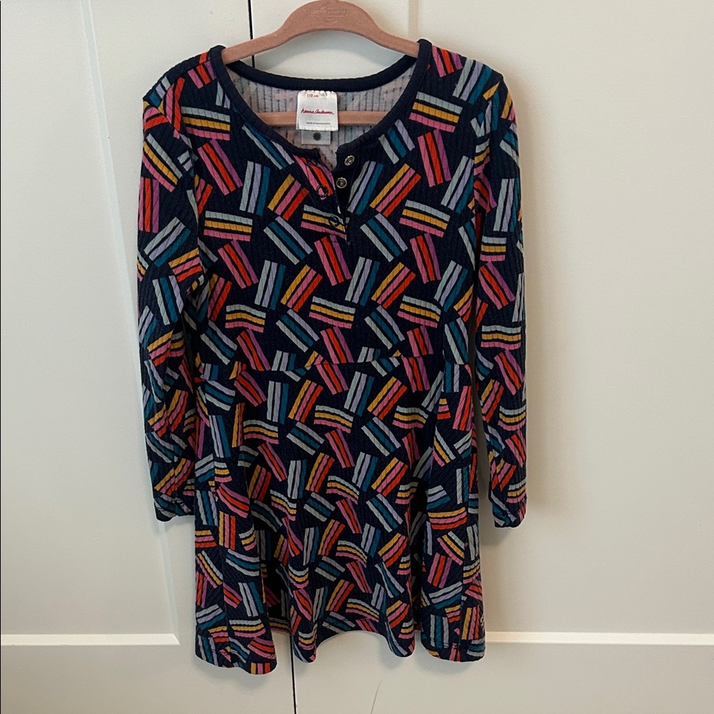 Hanna Andersson Kids Colorful Geometric Patterned Dress